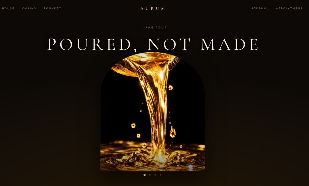 AURUM gold chain atelier website preview