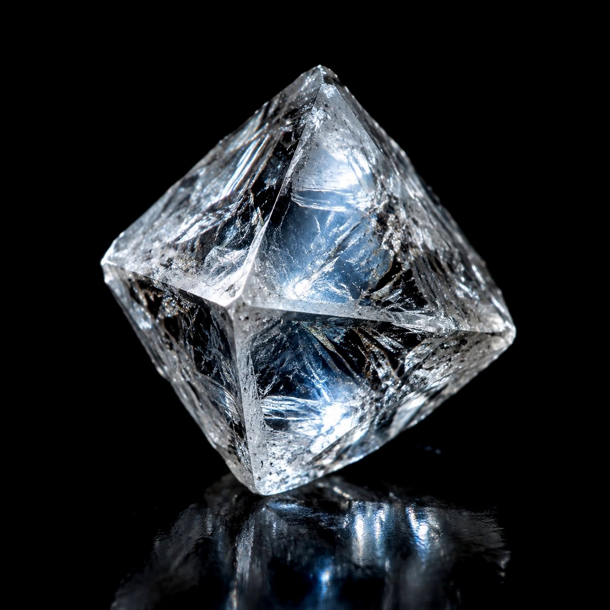 A rough uncut diamond crystal