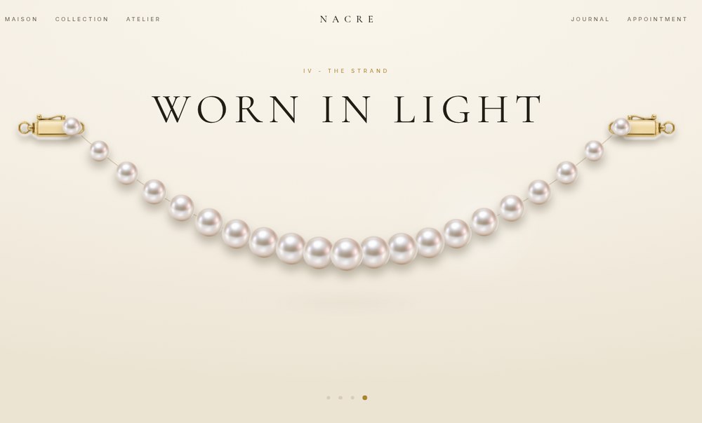 NACRE pearl house website preview