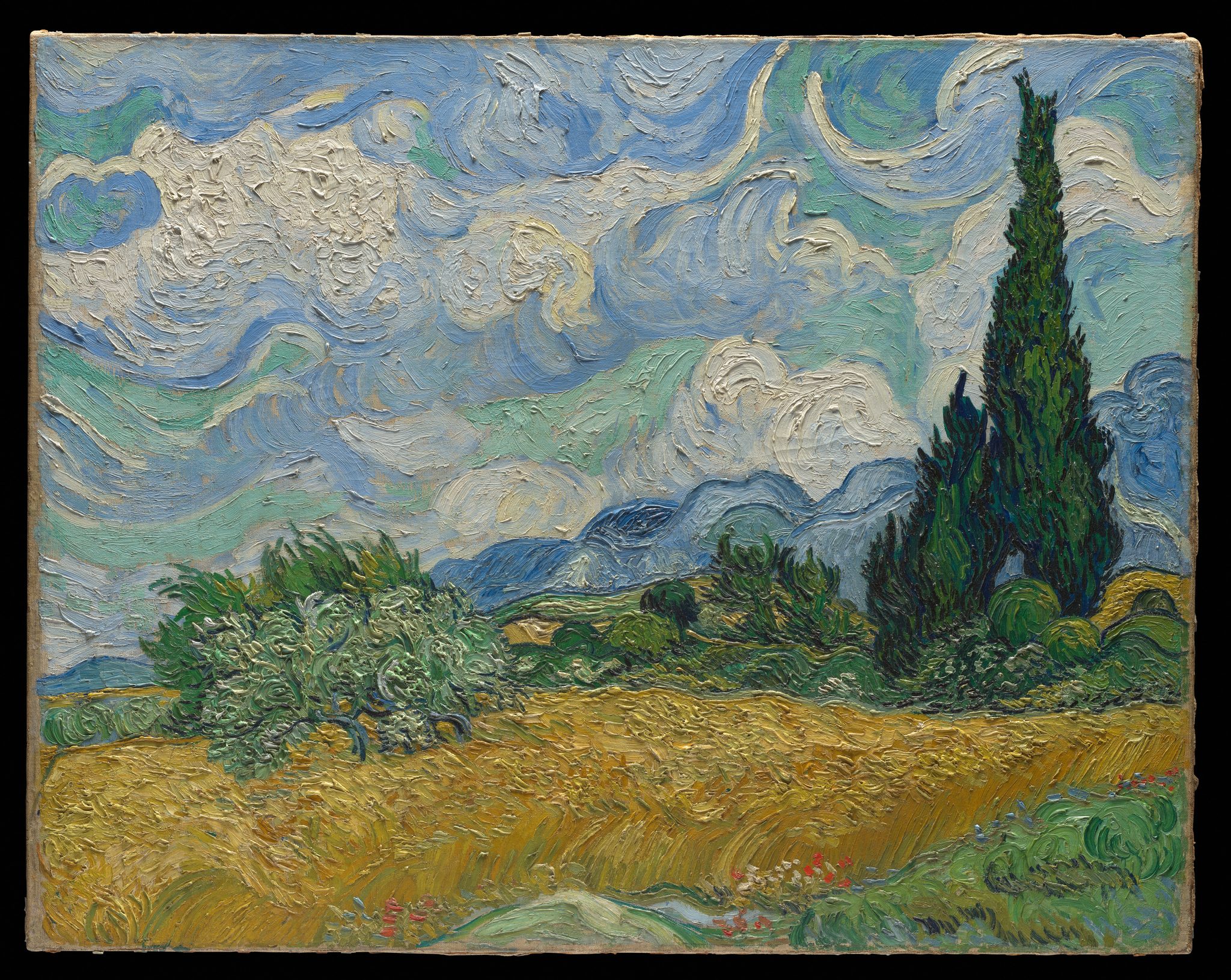 Vincent van Gogh's Wheat Field with Cypresses, 1889