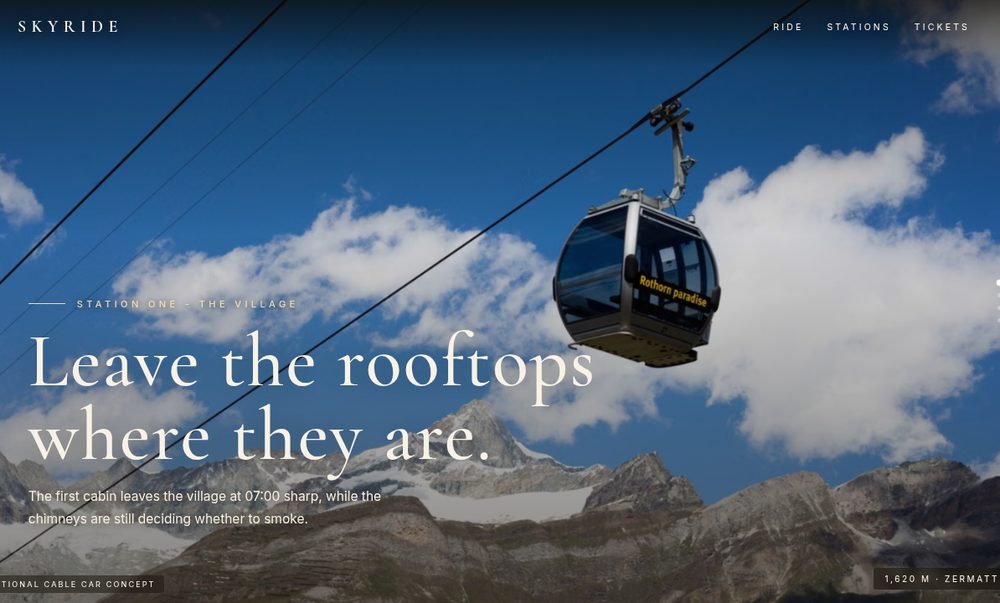 SKYRIDE website preview