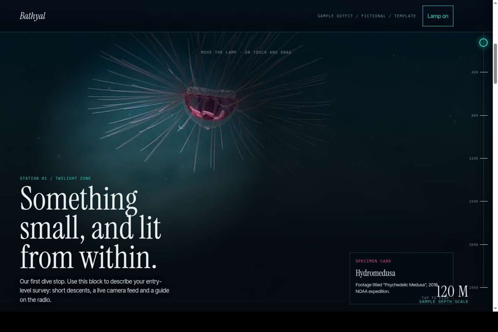 BATHYAL deep-sea survey charter website preview