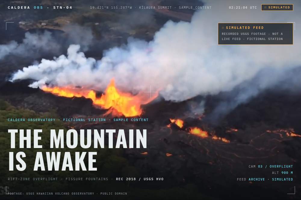CALDERA volcano observatory website preview