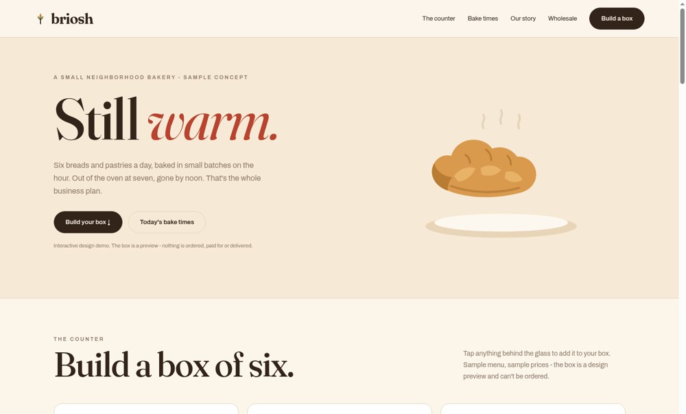 briosh bakery website preview