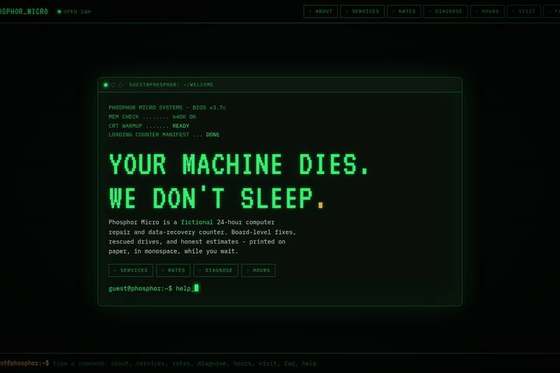 phosphor micro terminal repair shop website preview