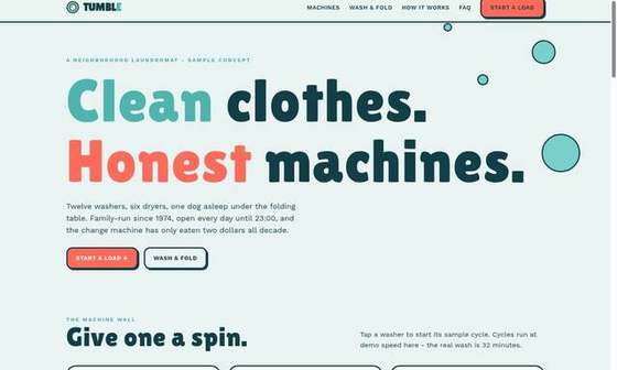 tumble laundromat website preview